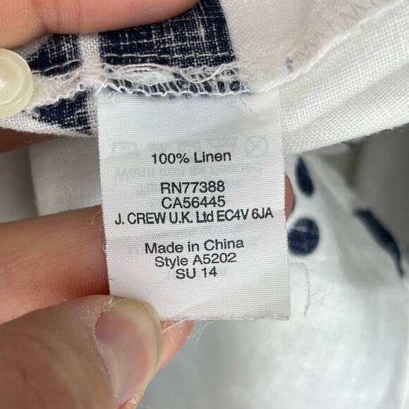 J. Crew Factory Printed Linen Tunic Size S - Picture 5 of 6